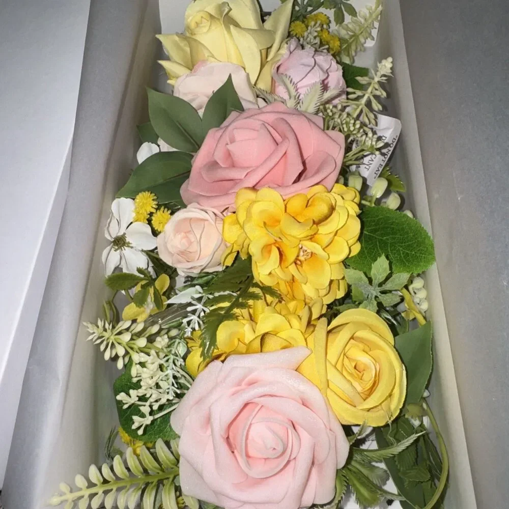 TINGE TIME 3Pcs Pre-made Cake Toppers, Silk Artificial Flowers Decor, Cake De...